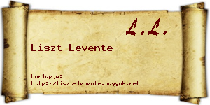 Liszt Levente névjegykártya